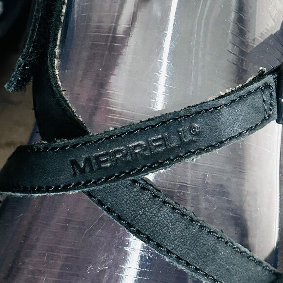 Merrell Sandals Footbed Shoes Womens Size 8 Black Gray Strappy Gorpcore - Picture 3 of 9